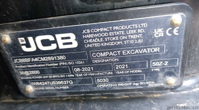 Minibagger JCB 50 Z2 Diesel 5t + 3 Löffel