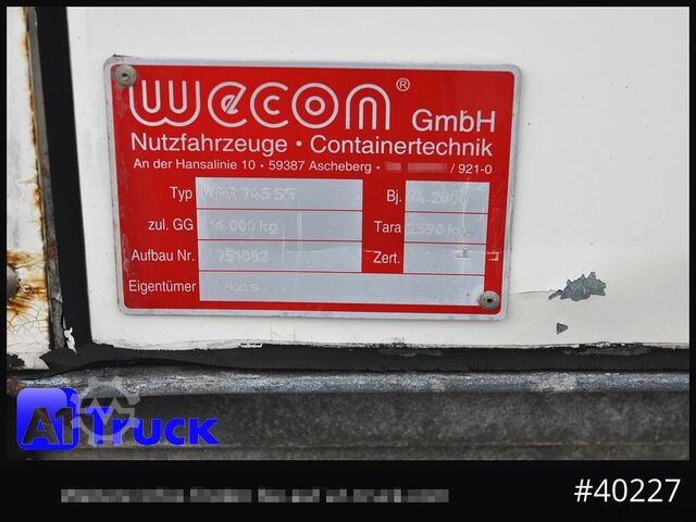 Wechselbrücke mit Pritsche & Plane WECON WPR 745, verzinkt, 2520  innen, Code XL