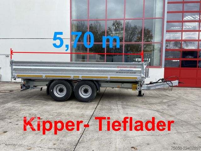 Tipper trailer Möslein TTD 14  5,70 m  14 t Kipper Tieflader 5,70 m lang, Breite Reifen-- Neufahrzeug --