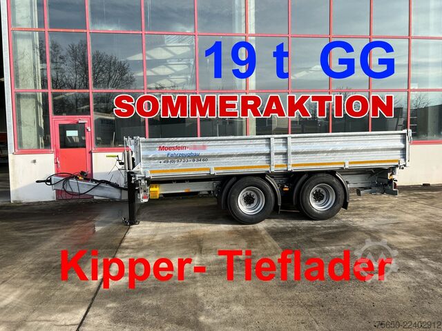 Tipper trailer Möslein TTD 19 B  19 t Tandemkipper- Tieflader, Breitbereifung