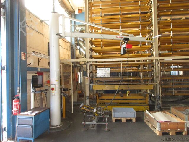 Column swing crane Chain Hoist Vetter PS Kran Drehkran Hallenkran L3,5m Demag 500Kg H 3,8m Kettenzug Dübelplatte