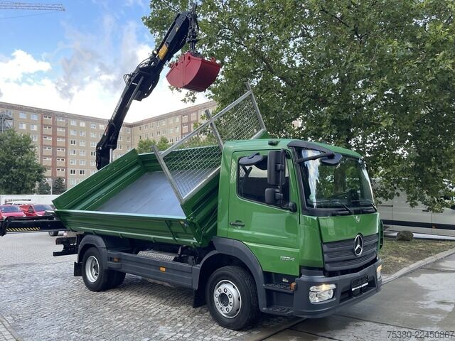 Truck mounted crane mercedes-benz Atego 1224 Zweiseitenkipper Kran Greifer *Klima*