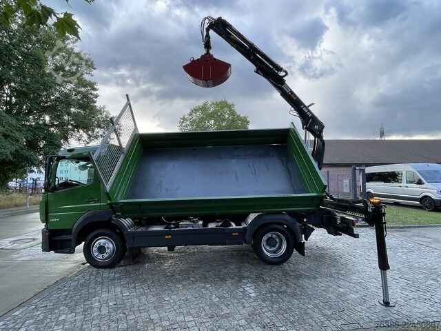 Truck mounted crane mercedes-benz Atego 1224 Zweiseitenkipper Kran Greifer *Klima*