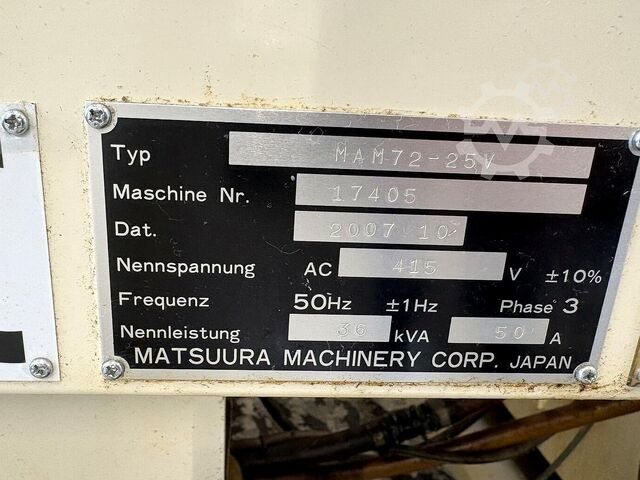 Vertical machining center MATSUURA MAM 72-25 V