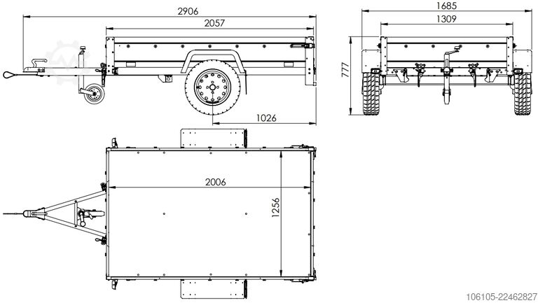 Car trailer Unitrailer Garden 201 KIPP ALU mit Bordwandaufsatz