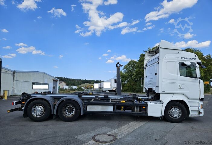 Roll-off tipper truck SCANIA R 450 6x2 Nachlauflenkachse