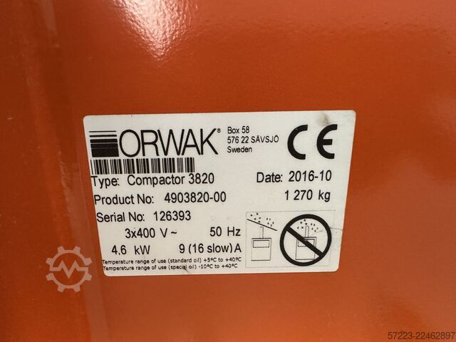Vertical balers from Orwak Orwak 3810/3820 power