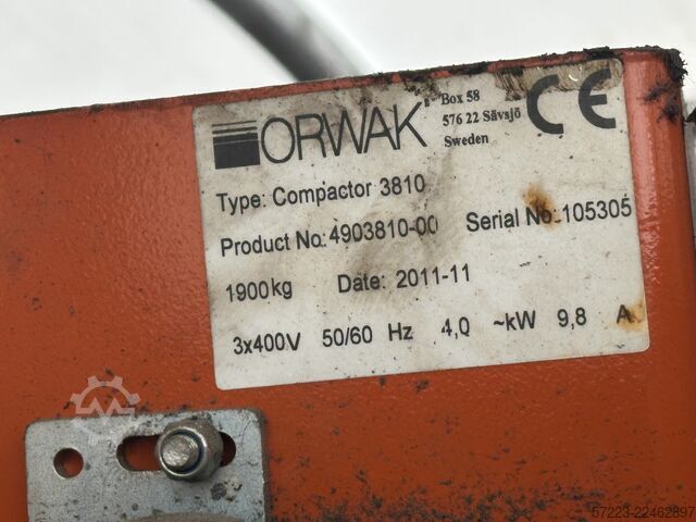 Vertical balers from Orwak Orwak 3810/3820 power