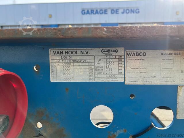 Container transport Van Hool 3B0070 / SAF + Disc / 1x Extendable / Lift Axle