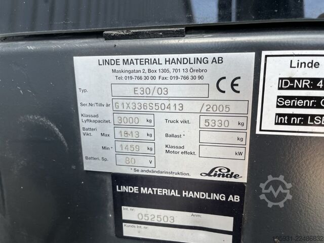 Electric 4-wheel forklift Linde E30-03