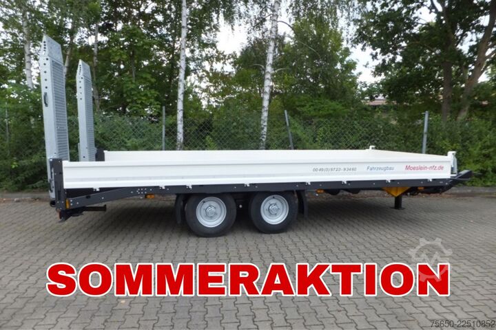 Low loader trailer Möslein TTT 13- 6,28 Weiß  Neuer Tandemtieflader 13 t GG