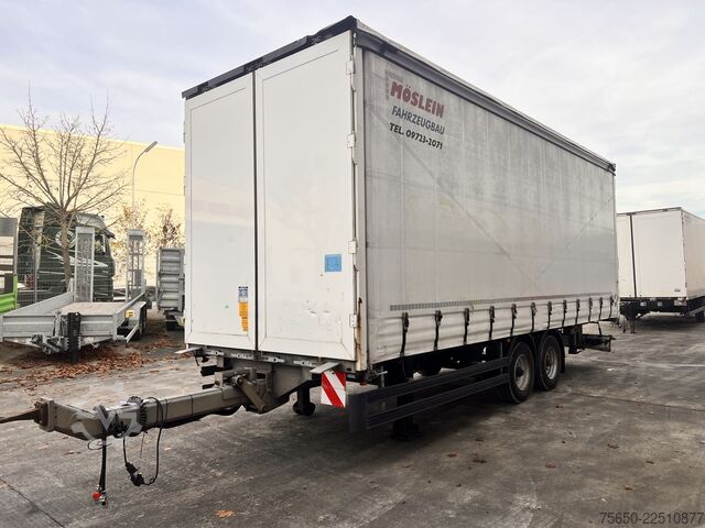 Open trailer with tarp Möslein TPW 105 D 7,30  Tandem- Schiebeplanenanhänger zum Durchladen