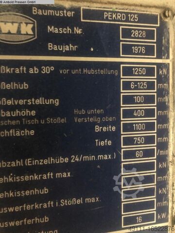 Eccentric Press - Single Column IWK PEKRD 125