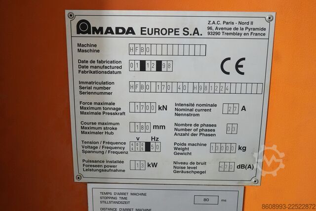 Press brake AMADA HFBO 170/40