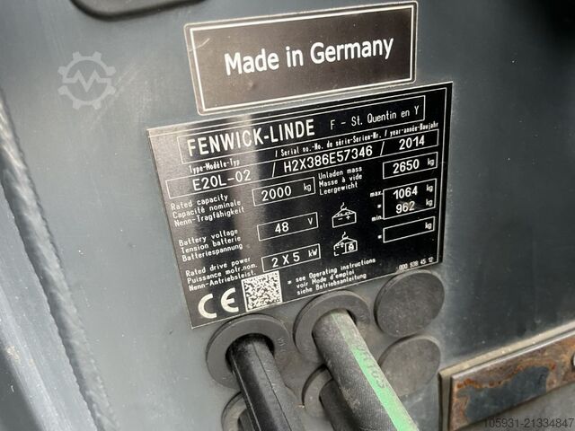 Electric 3-wheel forklift Linde E20L-02