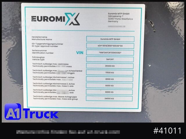 Tipper semitrailer WIELTON Euromix ca 24m³  Stahl, Liftachse SAF, NEU Zustand