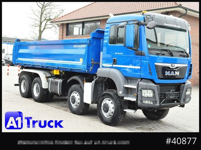 Three-sided tipper truck MAN TGS 41.470 BB 8x8 Allrad Kipper Meiller