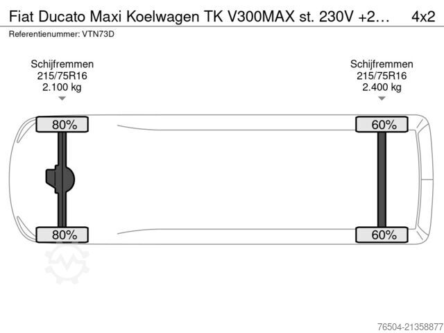Refrigerated/freezer transport (delivery van) Fiat Ducato Maxi Koelwagen TK V300MAX st. 230V +20C/...