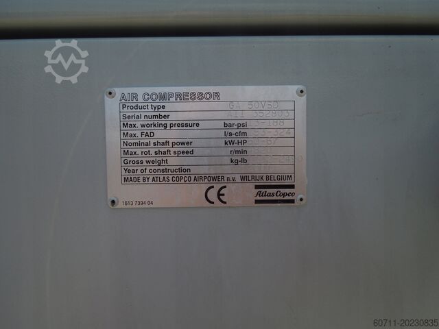 Schraubenkompressor Atlas Copco GA50VSD