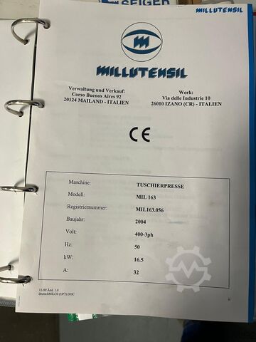 Spotting press Millutensil MIL163/056 150T Tuschierpresse