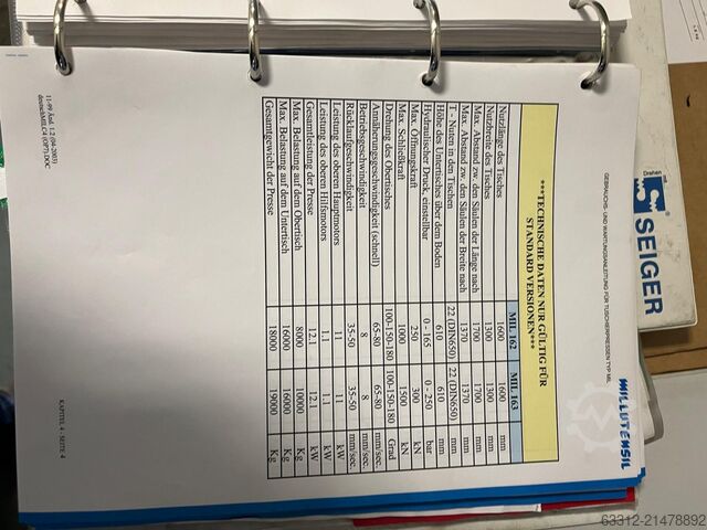 Spotting press Millutensil MIL163/056 150T Tuschierpresse