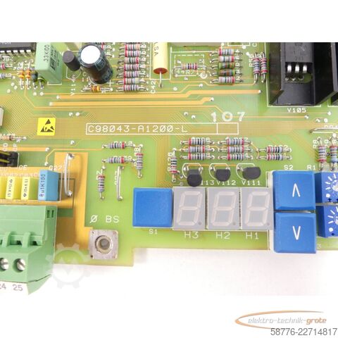 Component Siemens C98043-A1200-L 107 Steuerungskarte SN:Q69004
