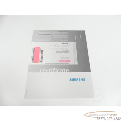 Komponente Siemens certificate 6AU1820-0AA44-0AB0 for D445/D445-1/D445-2/D455-2 ung.