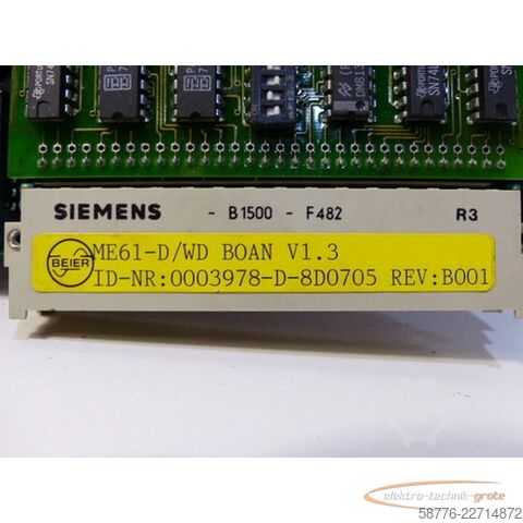 Component Siemens ME61-D / WD BOAN V1.3 IdNr 0003978-D-8D0705 REV B001