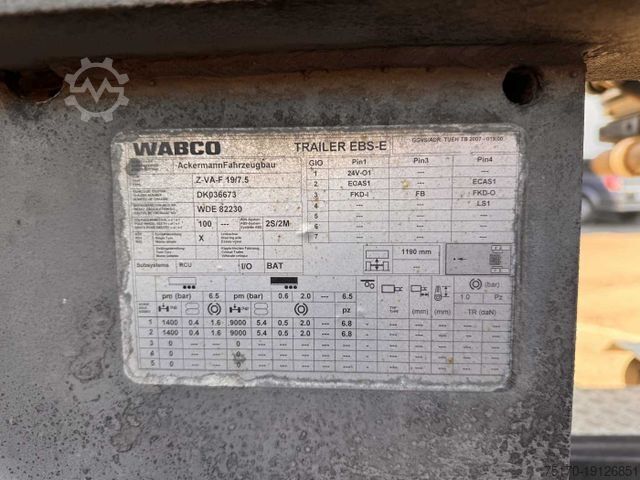 Kühlanhänger ACKERMANN-FRUEHAUF Z-VA-F 19/7,5 Carrier Supra 950U LBW Bär 2.000kg