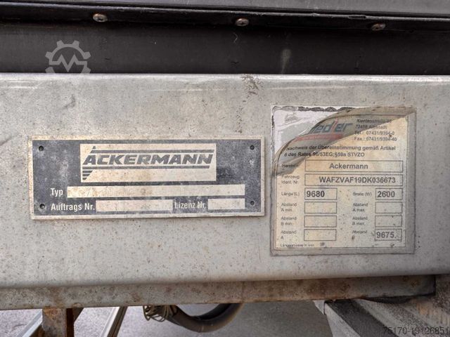 Kühlanhänger ACKERMANN-FRUEHAUF Z-VA-F 19/7,5 Carrier Supra 950U LBW Bär 2.000kg