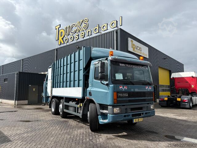 Abfallsammelfahrzeug DAF CF 75.250 + manual + 6x2 + 6cub system + euro 2