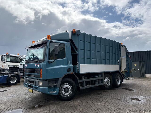 Abfallsammelfahrzeug DAF CF 75.250 + manual + 6x2 + 6cub system + euro 2