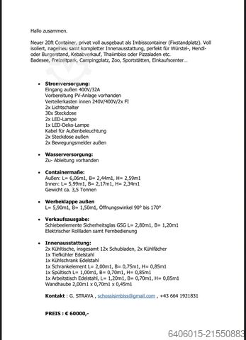 Spezialcontainer Privat Imbiss Container