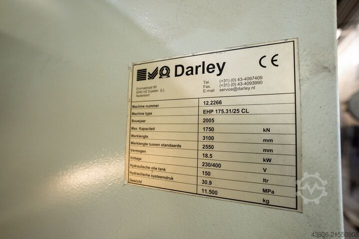 Abkantpresse DARLEY - EHP 175 / 31.25 CL DARLEY EHP 175 / 31.25 CL