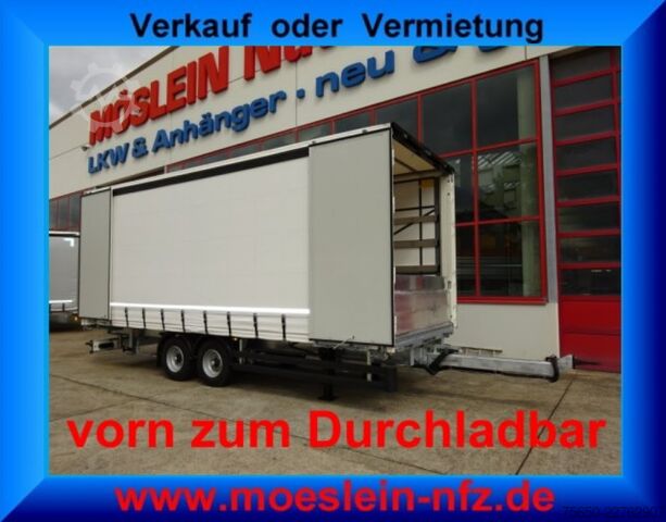 Open trailer with tarp Möslein TPW 105 D Schwebheim  Tandem- Planenanhänger Durchladen