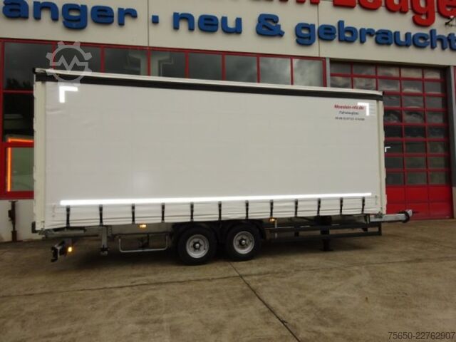 Open trailer with tarp Möslein TPW 105 D Schwebheim  Tandem- Planenanhänger Durchladen