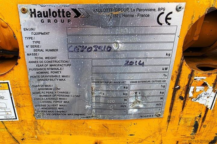 Scherenhebebühne Haulotte Optimum 8 Electric, 7.77m Working Height, 230kg Ca