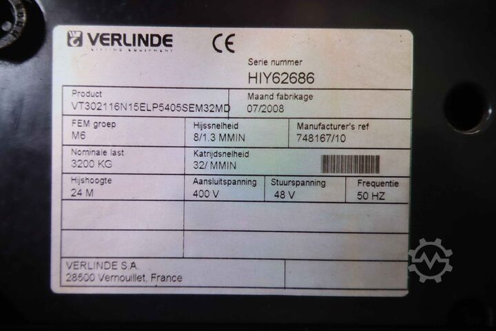 Control for electric wire rope hoist Verlinde VT