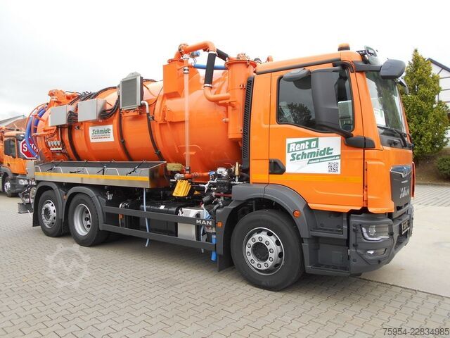 Vacuum tank truck MAN TGM 26.320 6x2-4 BL / Faros 14/1 piston