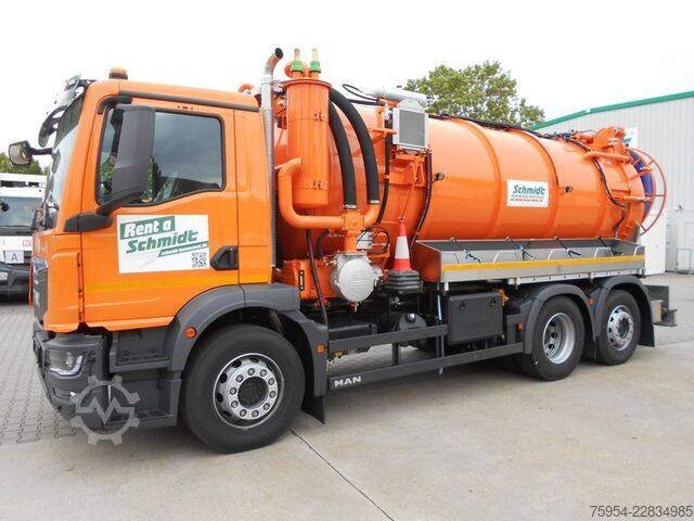Vacuum tank truck MAN TGM 26.320 6x2-4 BL / Faros 14/1 piston