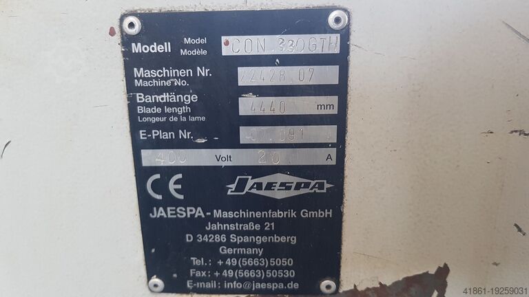 Hydraulic horizontal miter band saw JAESPA Concept 330 GTH