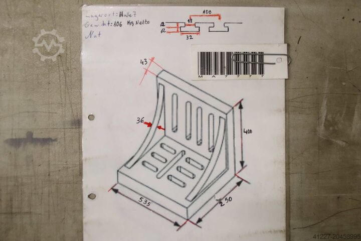Aufspannwinkel mit T Nuten Guss 535/250/H410 mm