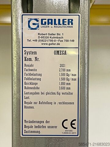 Palettes drive-in shelf Galler Lager- u. Regaltechnik GmbH OMEGA