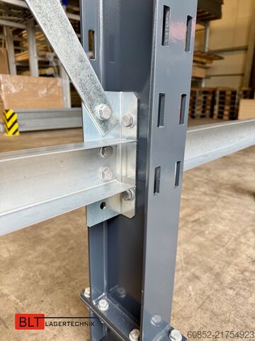 Kragarmregal Schwerlastregal Langgutrega ca. 4 lfm. Kragarmregal H: 400cm ,Fuß +3 650 kg Belastung pro Arm , Langgutregal