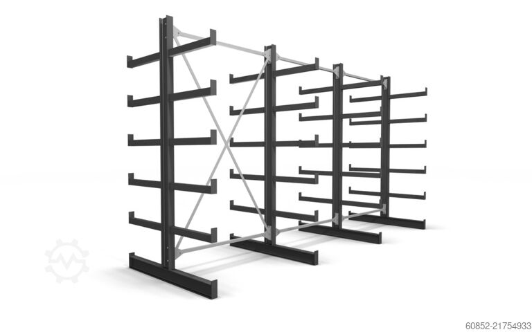 Kragarmregal 3,91 lfm. Kragarmregal doppelseitig Langgutregal 200 cm Hoch