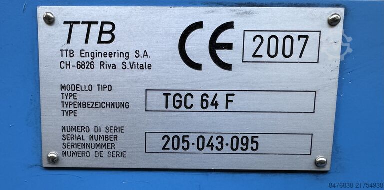TTB TGC 64 F – 2007 | High-Precision CNC TTB Engineering TTB TGC 64 F
