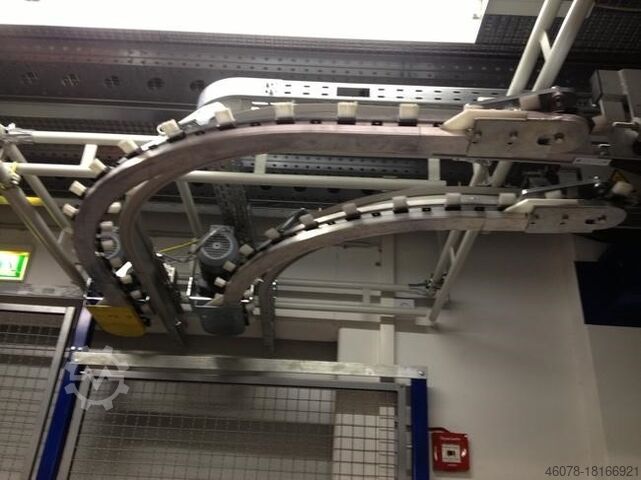 Overhead conveyor linear transport Hanging goods Schönenberger OMNIFLO 5000 mm