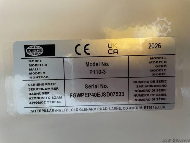 Generator set FG Wilson P110-3 - 110 kVA Open Genset - DPX-16008-O