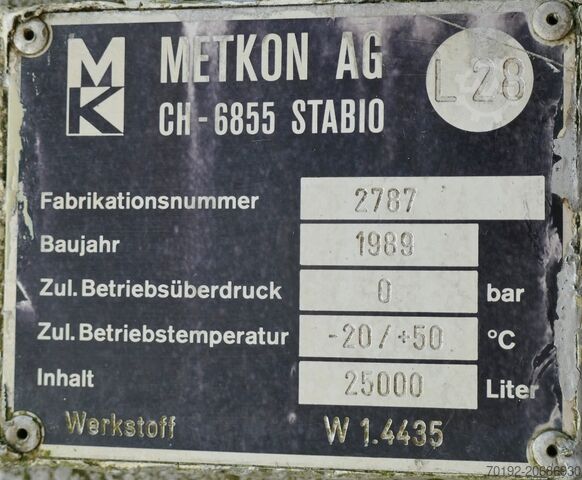 25000 Liter Lagertank aus V4A Metkon AG K0117