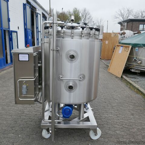 620-liter mobile, heatable/coolable pharmaceutical pressure vessel made of V4A stainless steel, with Hinke 9884